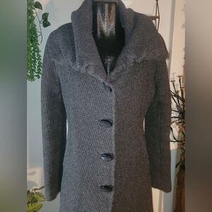 Vex Collection Mid Length Grey Wool Coat M